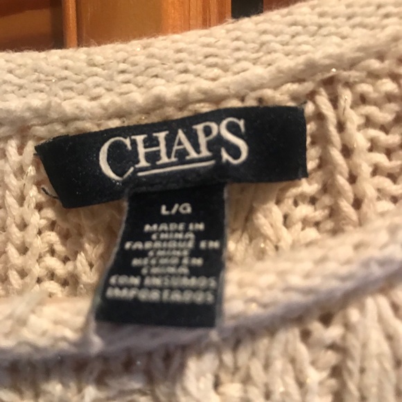 Chaps crew neck sweater with sparkle threads Sz L - Picture 2 of 4